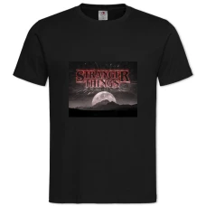 TStranger Things Print Theme -shirt with Print Stranger Things Print Theme - 2XL black