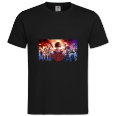 TStranger Things Heroes -shirt with Print Stranger Things Heroes - 2XL black