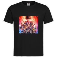 TStranger Things Main Heroes -shirt with Print Stranger Things Main Heroes - 2XL black