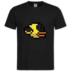 Футболка с принтом Флаппи Бёрд Желтая Птица - 2XL черная