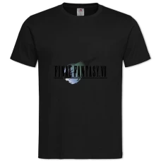 Футболка с принтом Файнл Фентези 7 Логотип - 2XL черная