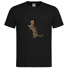 Футболка с принтом Бангалская Кошка - 2XL черная
