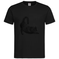 TFunny Black Cat -shirt with Print Funny Black Cat - 2XL black