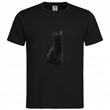 Футболка с принтом Черная Кошка - 2XL черная