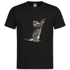 TFunny Grey Kitten -shirt with Print Funny Grey Kitten - 2XL black