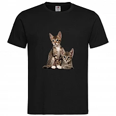TTwo Cute Kittens -shirt with Print Two Cute Kittens - 2XL black
