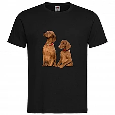 TTwo Dogs Look Somewhere -shirt with Print Two Dogs Look Somewhere - 2XL black