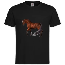 TStrong Brown Horse -shirt with Print Strong Brown Horse - 2XL black