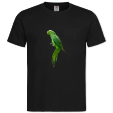 TGreen Parrot -shirt with Print Green Parrot - 2XL black