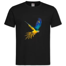 TBlue And Yellow Parrot Flies -shirt with Print Blue And Yellow Parrot Flies - 2XL black