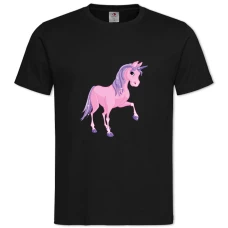Футболка с принтом Розовый Единорог - 2XL черная