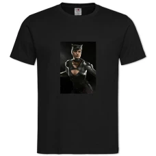 Футболка с принтом Инджастис Женщина-Кошка - 2XL черная