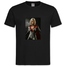 Футболка с принтом Инджастис Сила Девушка - 2XL черная