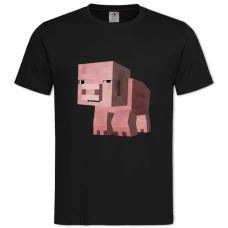 Футболка с принтом Майнкрафт Свинка - 2XL черная