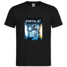 Футболка з принтом Портал 2 Принт - 2XL чорна