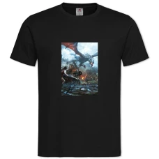 TThe Elder Scrolls Dragons Battle -shirt with Print The Elder Scrolls Dragons Battle - 2XL black