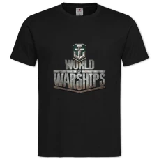 TWorld Of Warships Logo -shirt with Print World Of Warships Logo - 2XL black