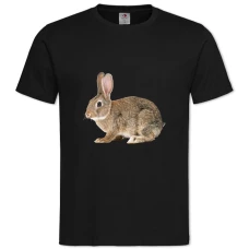 Футболка с принтом Серый Дикий Кролик - 2XL черная