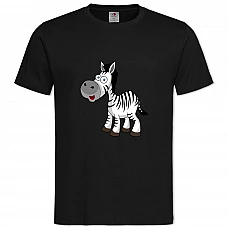 TFunny Zebra From Cartoon -shirt with Print Funny Zebra From Cartoon - 2XL black