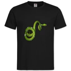 TGreen Snake -shirt with Print Green Snake - 2XL black