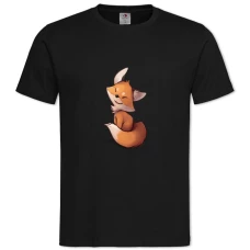 TCute Small Fox -shirt with Print Cute Small Fox - 2XL black