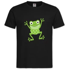 TGreen Frog From Cartoon -shirt with Print Green Frog From Cartoon - 2XL black