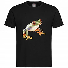 TFrog With Orange Eyes -shirt with Print Frog With Orange Eyes - 2XL black