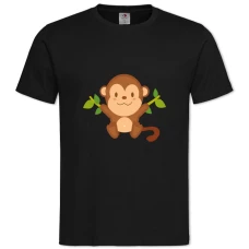 TCute Monkey From Cartoon -shirt with Print Cute Monkey From Cartoon - 2XL black