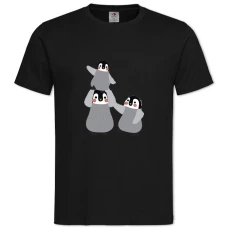 TCute Penguin's Family -shirt with Print Cute Penguin's Family - 2XL black