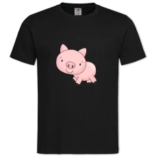 Футболка з принтом Свинка - 2XL чорна