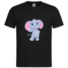 TElephant From Cartoon -shirt with Print Elephant From Cartoon - 2XL black