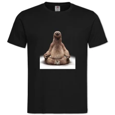 TSloth Sits -shirt with Print Sloth Sits - 2XL black
