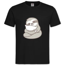 TSloth With Pillow -shirt with Print Sloth With Pillow - 2XL black