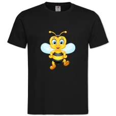 Футболка с принтом Смешная Пчела Из Мультфильма - 2XL черная
