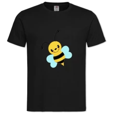 TCute Bee From Cartoon -shirt with Print Cute Bee From Cartoon - 2XL black