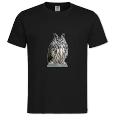TAngry Funny Owl -shirt with Print Angry Funny Owl - 2XL black