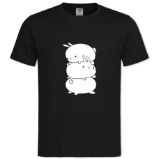 Футболка с принтом Три Забавных Кролика - 2XL черная